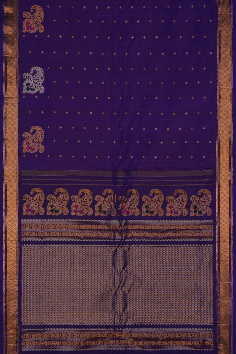 Image of Gadwal Silk Purple Saree